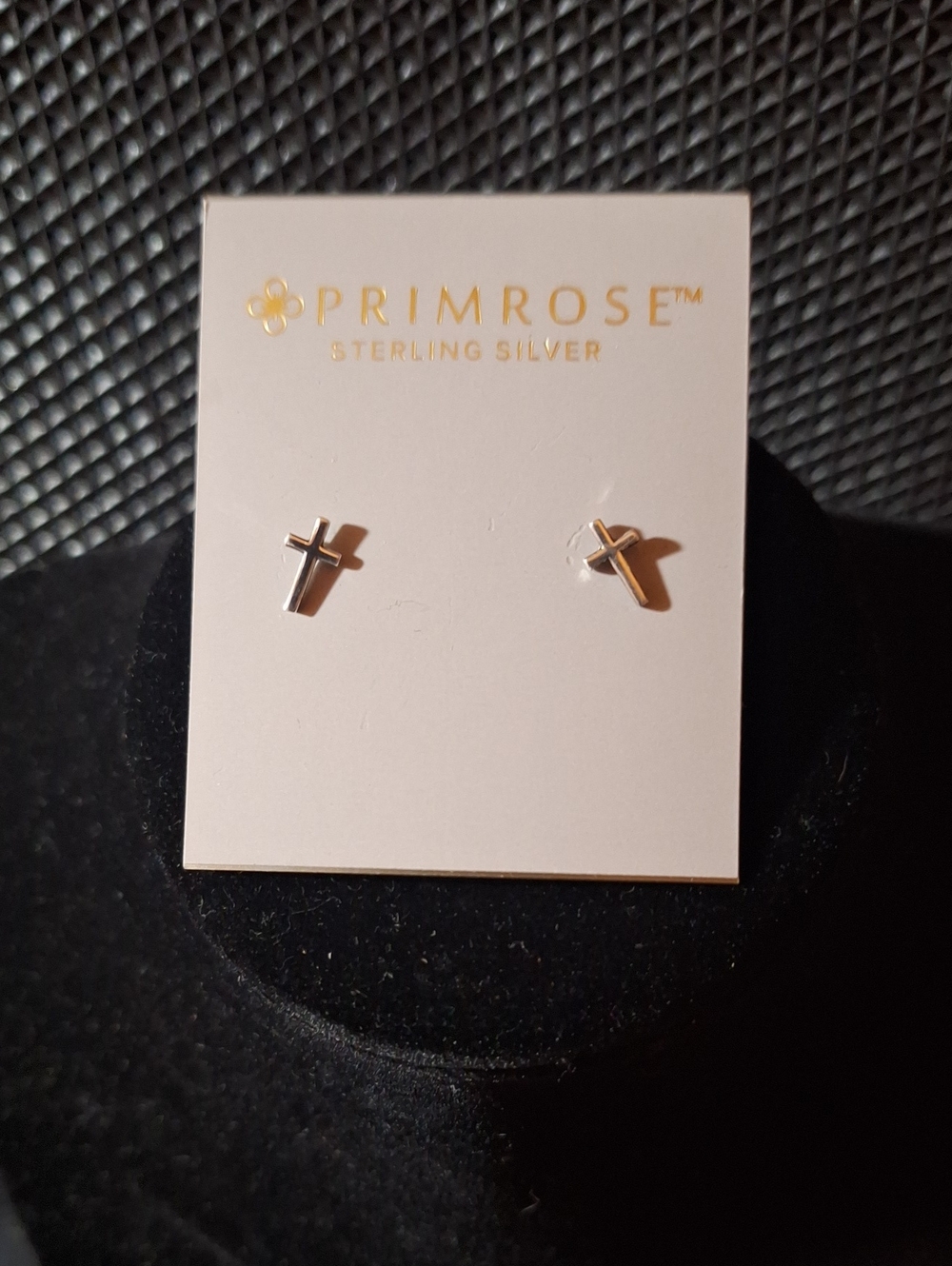 NWT .925 Primrose Sterling Silver Cross Stud Earrings - Silver